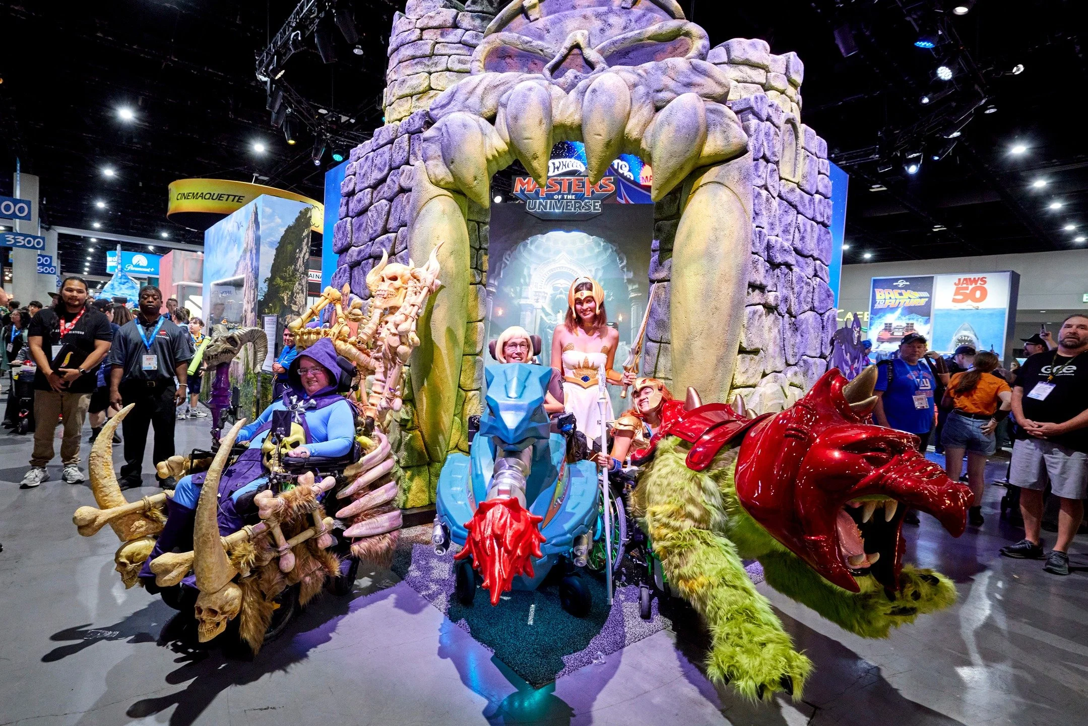 WE HAVE THE POWER ⚔️ Happy #MastersOfTheUniverse release day! Be sure to catch the new @mastersmovie in theaters TODAY! 

Shout out to our very own @masters cast from the @mattel Magic Wheelchair reveal at @comic_con - Meredith, Shane, Hannah, and Xu