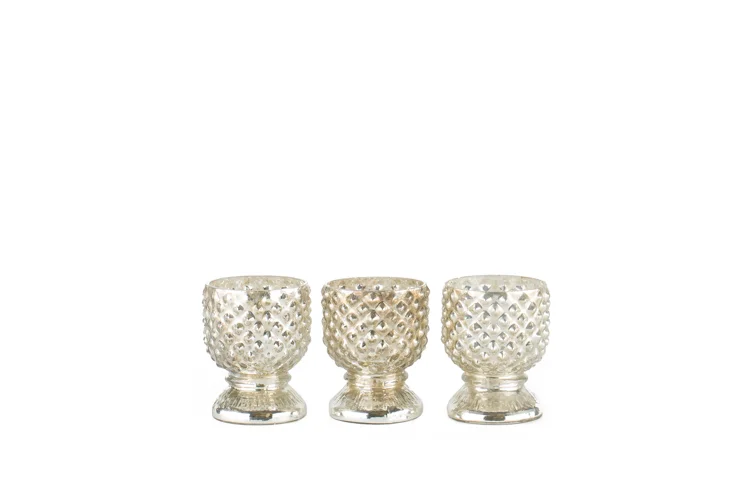 Studded Mercury Glass Votive .50-