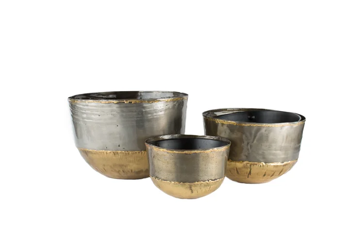 Pewter + Gold Bowl 10-, 12-, 15-