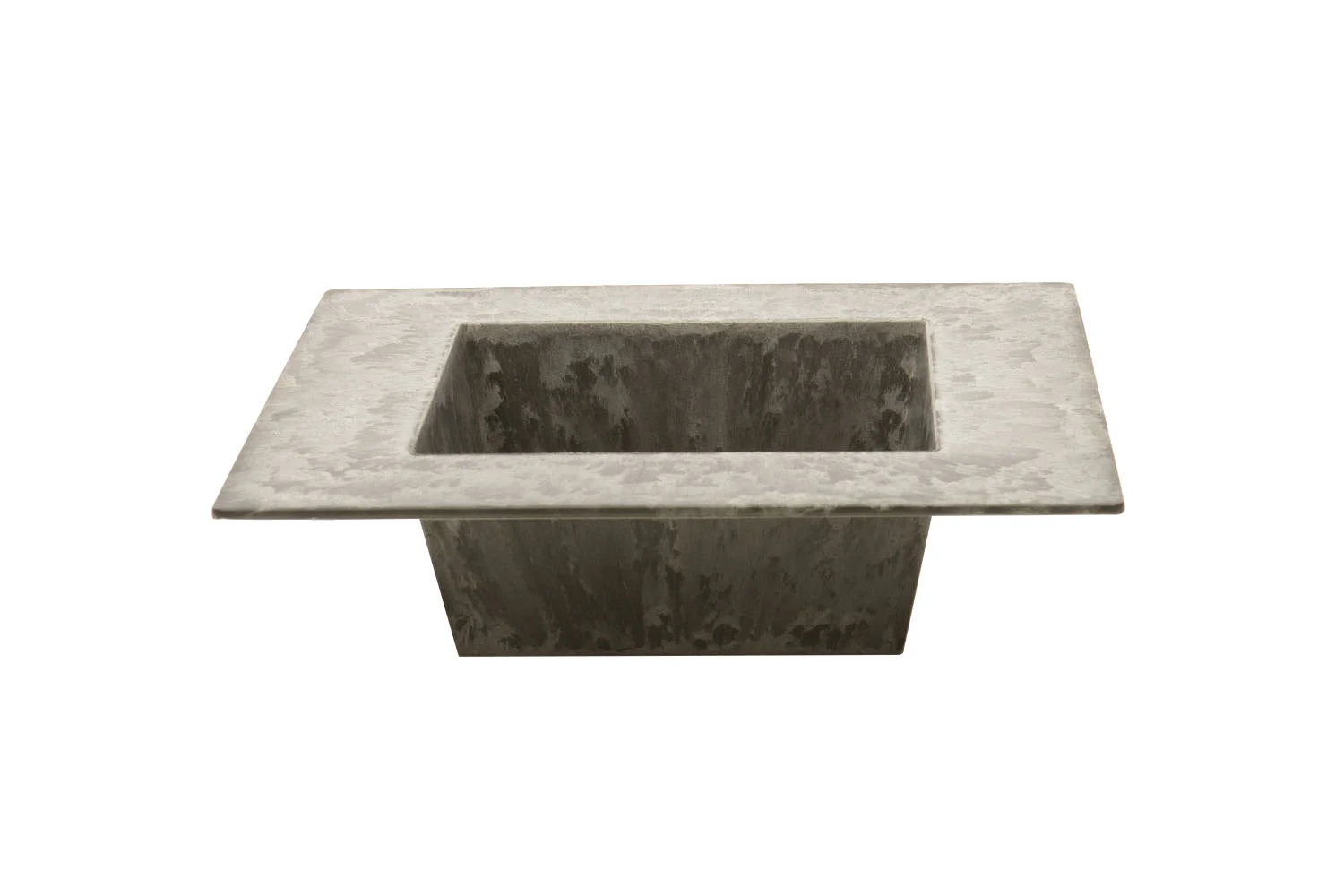 Square Slate Vessel With Lip (4" opening, 2" lip) 2-
