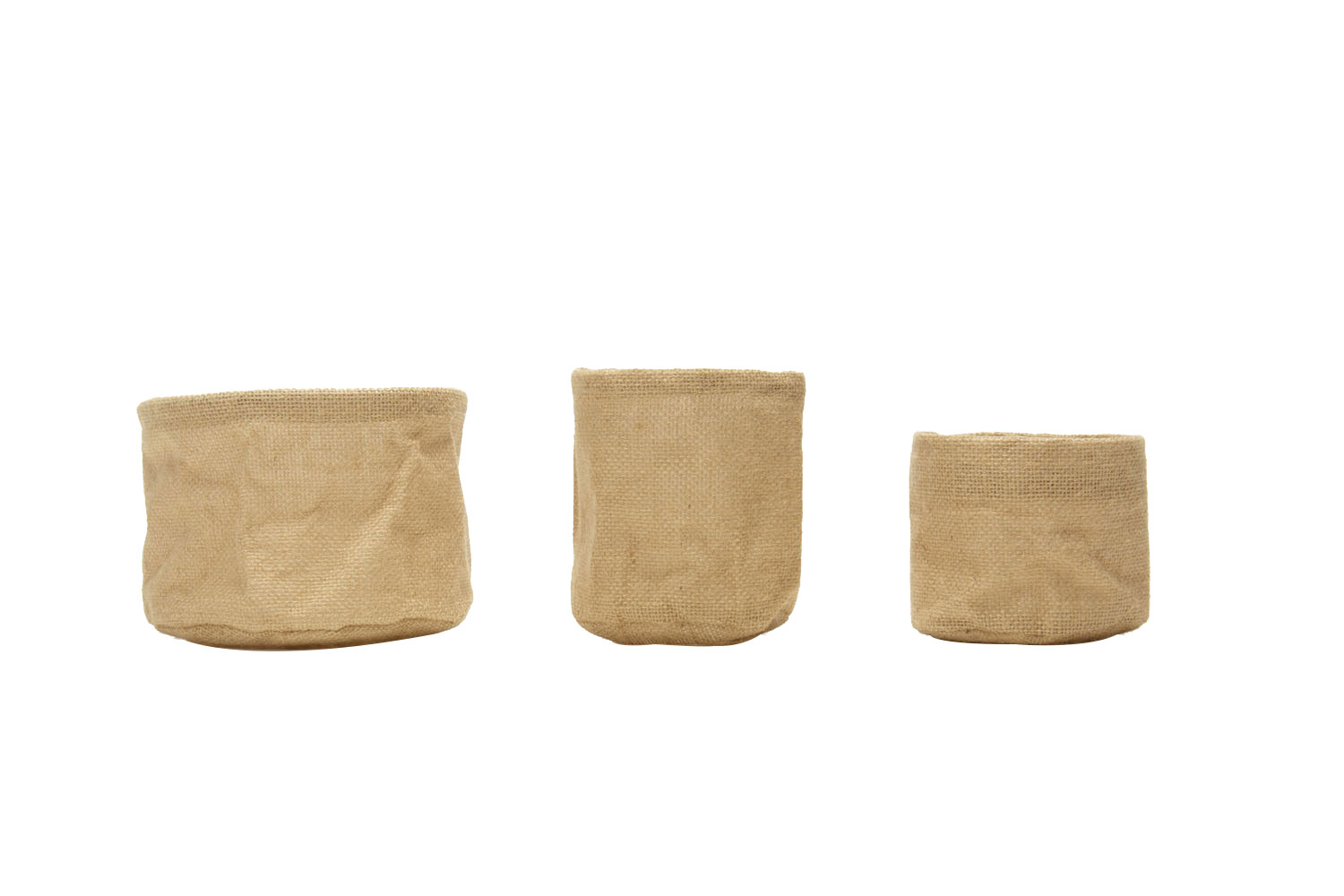 Burlap Vessel lg (5x7) 1.50, med (6x5) 1-, sm (5x4) .50