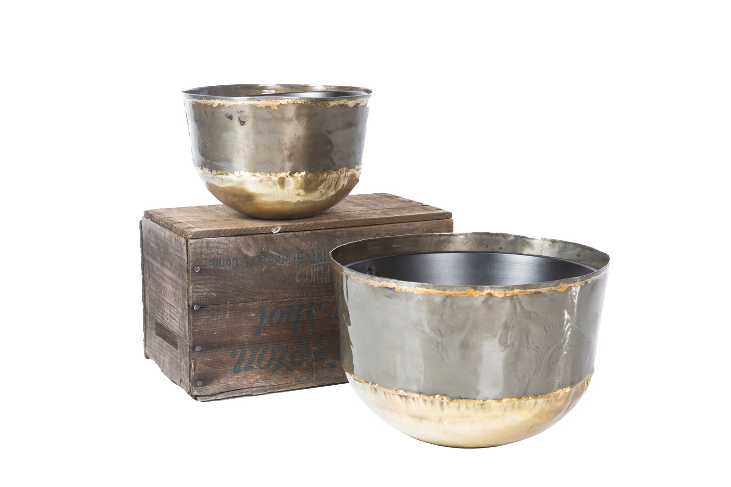 Pewter & Gold Bowl sm 10-, lg 15- 