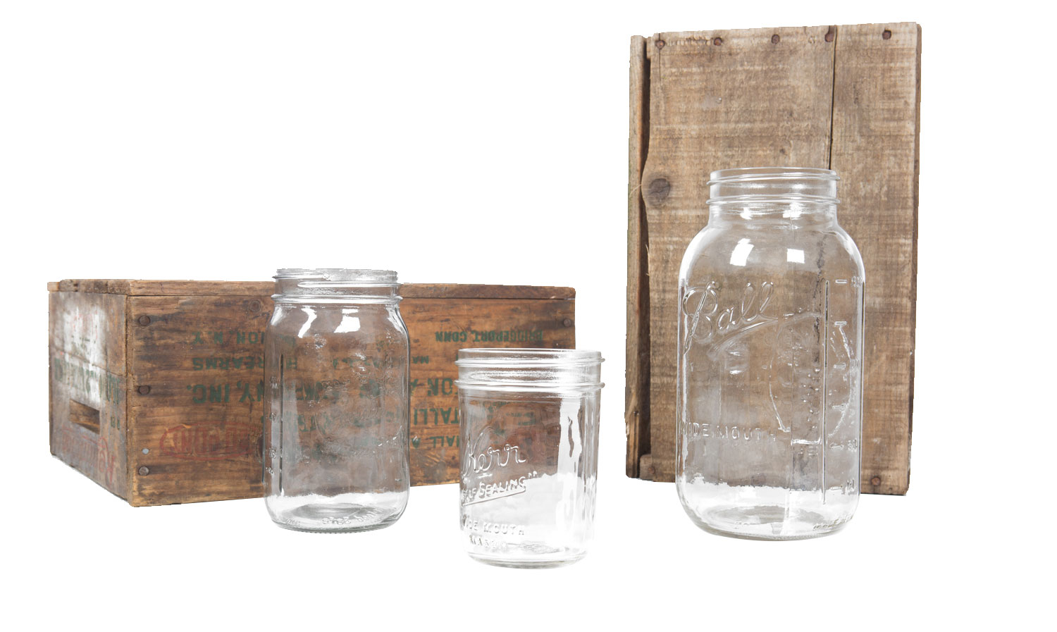 Pint Mason Jar .75, Quart Mason Jar 1-, 1/2 Gallon Mason Jar 1.50