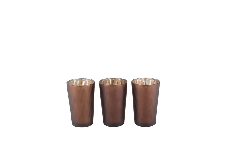 Brown Geo Votive lg .75- sm .50-