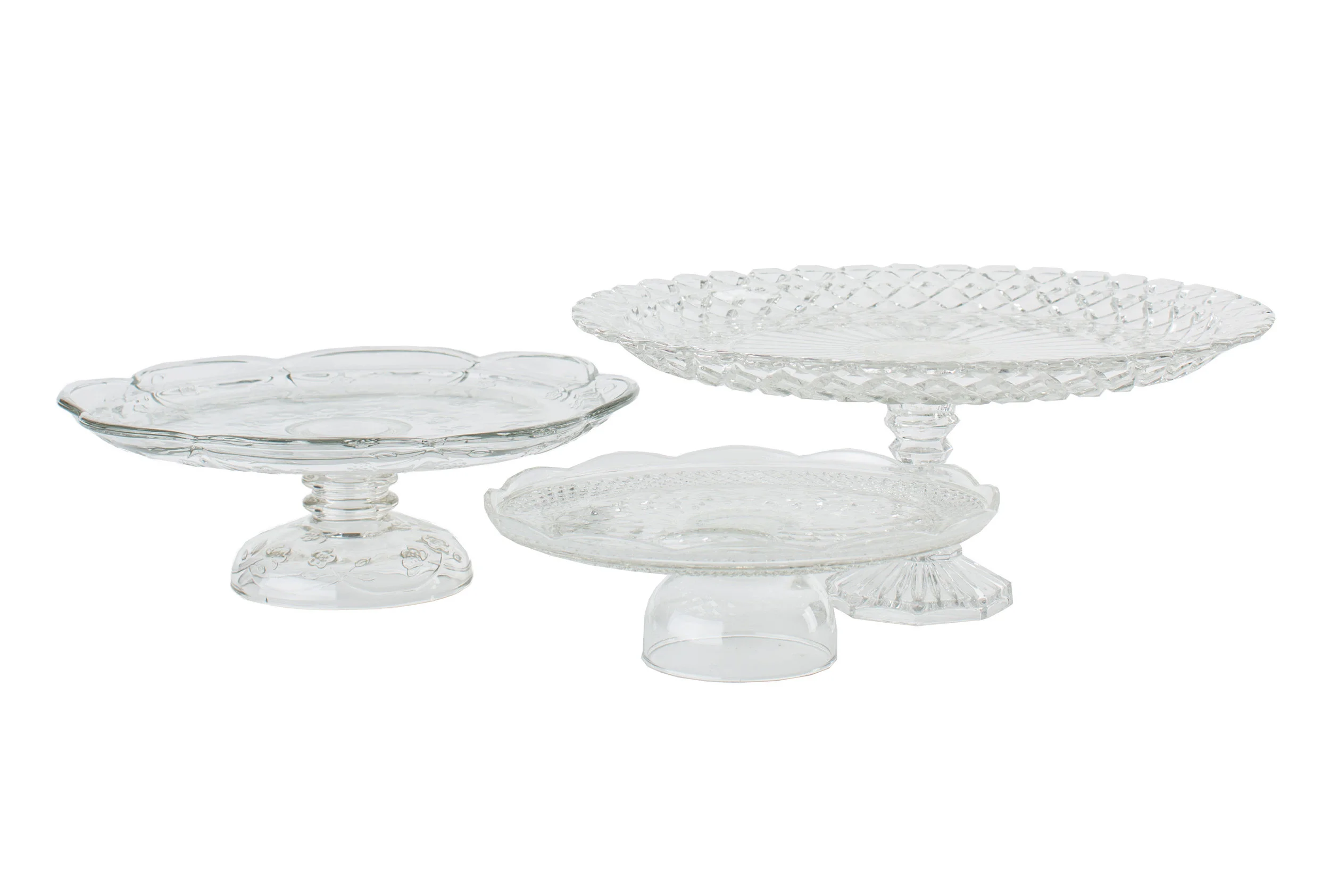 Cut Glass Cake Plates 5-