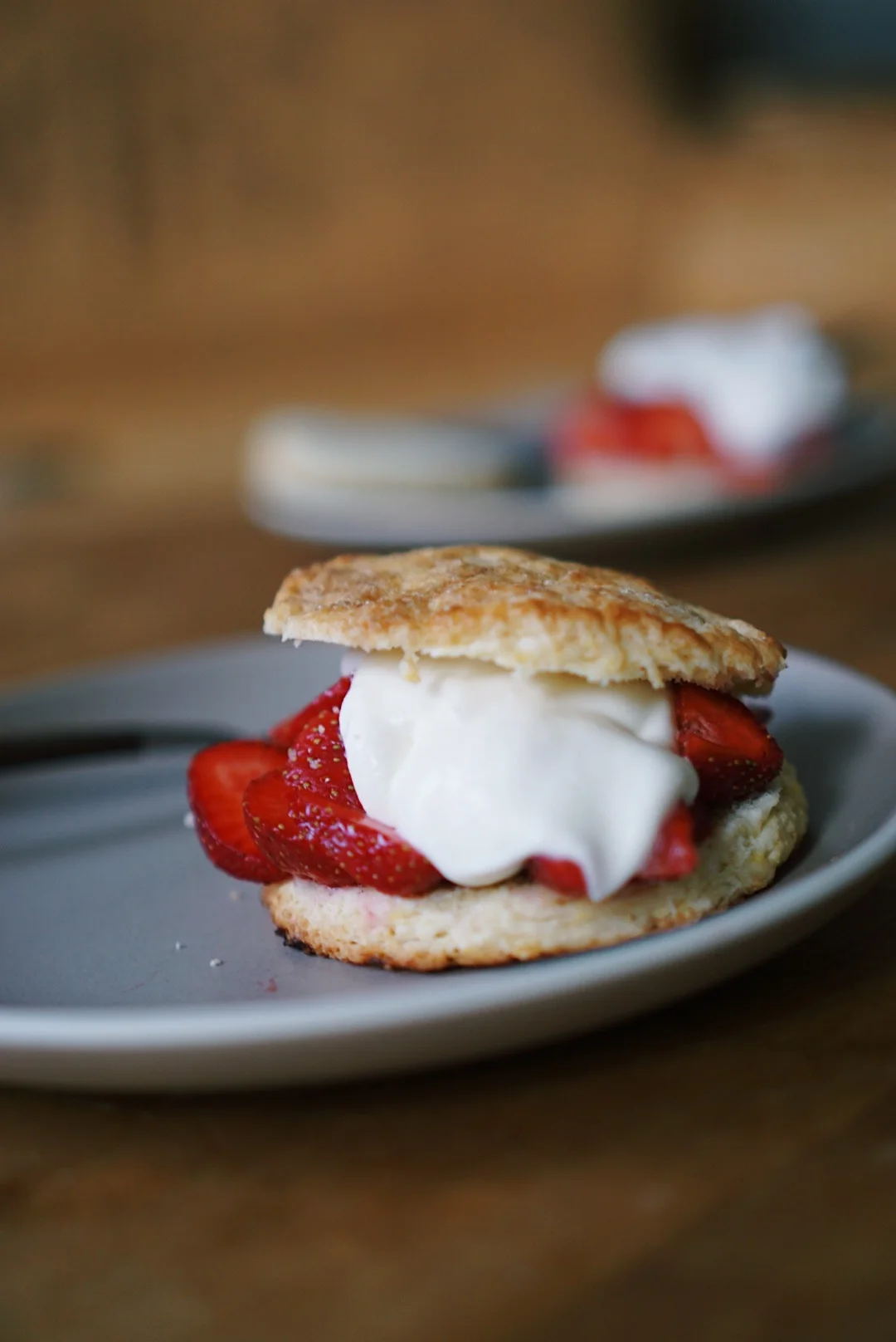 fresh strawberry shortcakes with creme fraiche 
