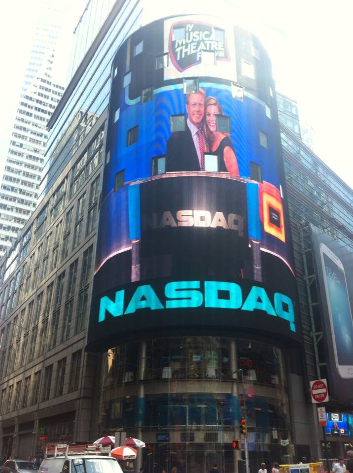 On the NASDAQ building in Times Square