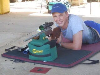 Quinn shooting in the supported prone 50m