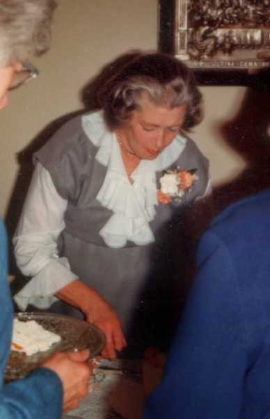 Serving food at a friend's wedding in 1981