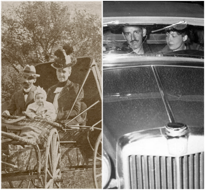 One of my sets of grandparents and my parents, 1890s and 1950s