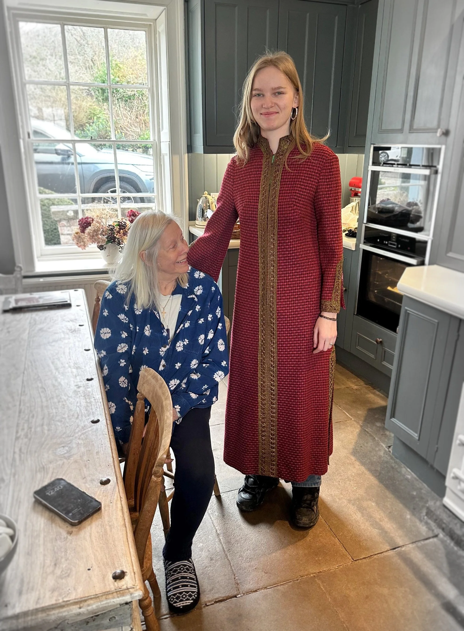  This 1970s dress by London designer Susan Locke recently made an unexpected full circle.  After I sold it, the buyer wrote to tell me he would soon be seeing the designer herself — his partner’s aunt — and planned to show it to her. Not long after, 