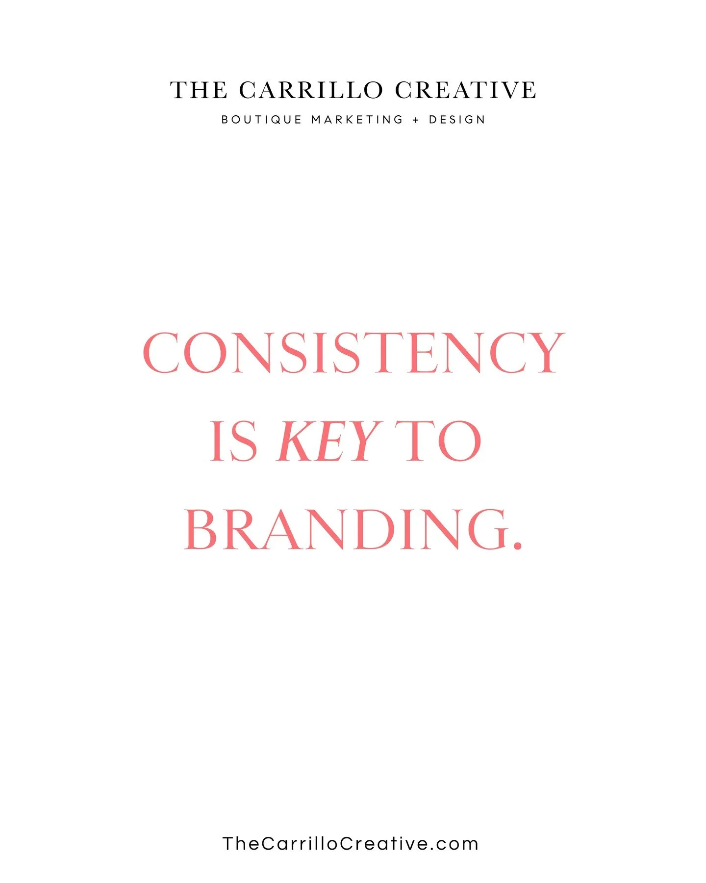 🎯 Marketing Tip of the Day

Consistency is EVERYTHING in branding.
Your brand should feel like a familiar face 
- consistent, reliable, and unforgettable.  

The more consistent your look, the stronger your brand identity becomes.  

 ✨ Stick to the