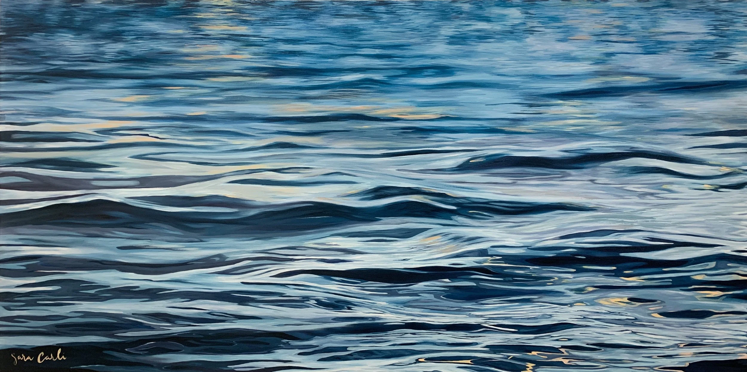 MANHATTAN BEACH , Oil on Belgian Linen, 60 x 30 inches