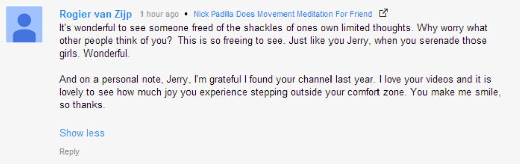 Very touching comment
