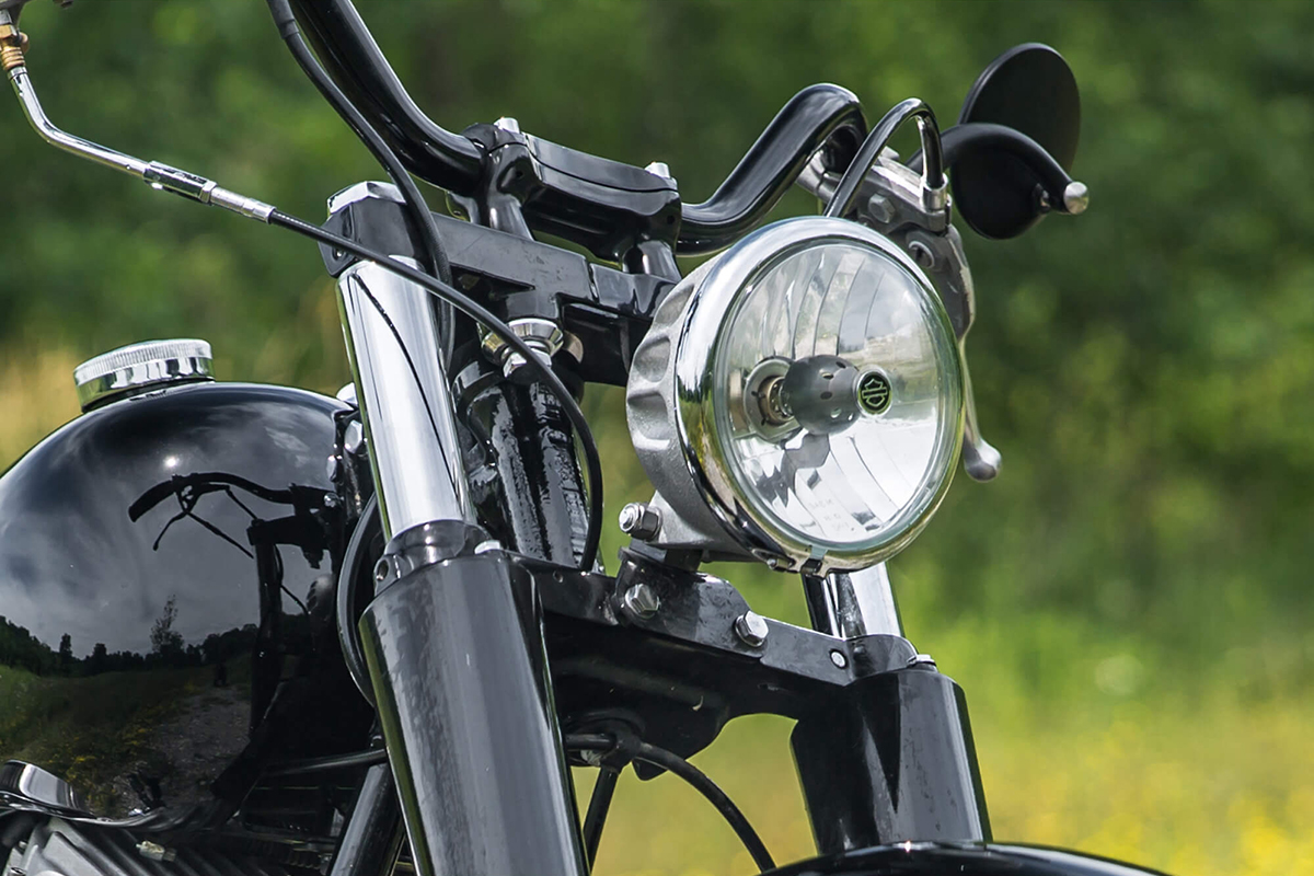 007569 - Gasbox Wideglide Headlight Mount 1948 - 1985 Harley-Davidson FLH - Tumbled Stainless-5.jpg