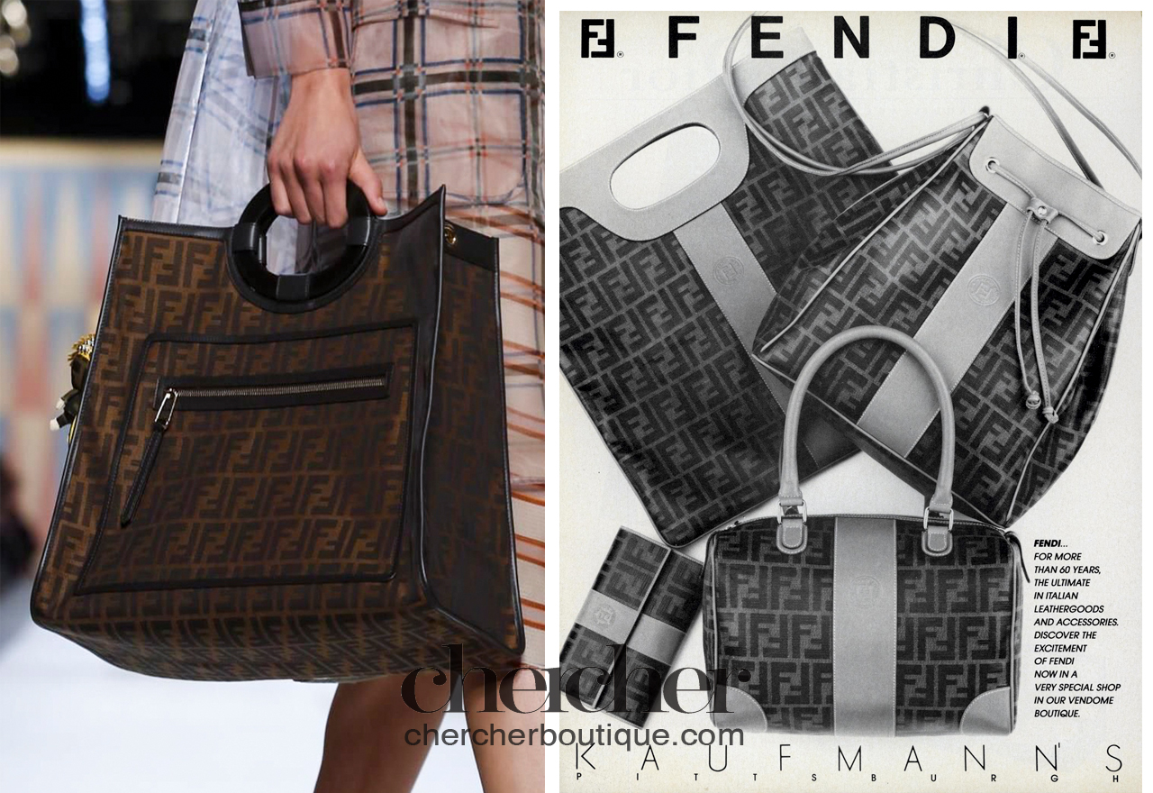 A Fendi SS 2018 handle bag vs its 1987 Zucca collection. (Courtesy of Vogue Archives)