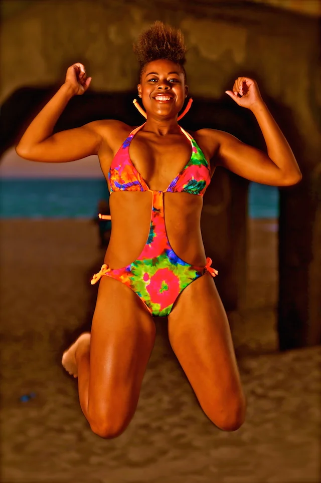 Tie dye monokini swimsuit