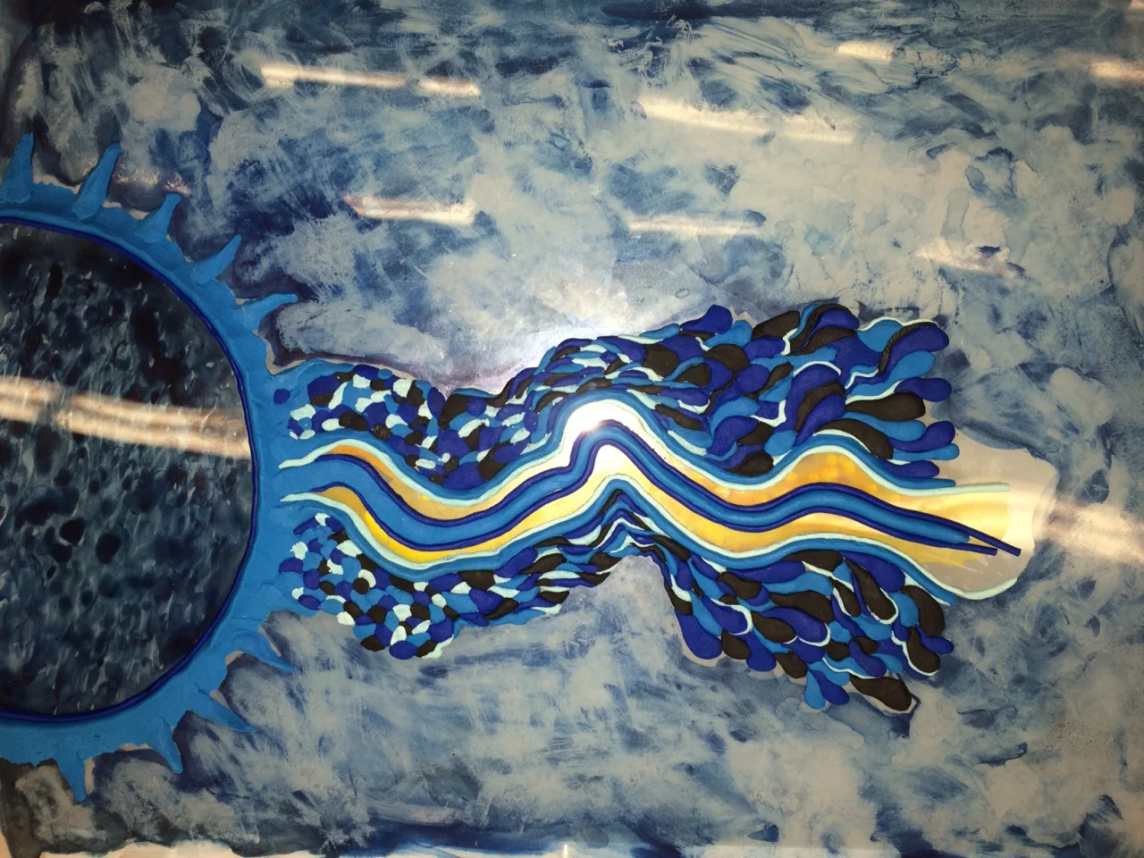 Experimenting with painting the background blue… I don’t think it works