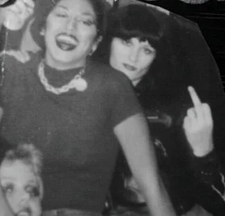 "You, me and (just visible) Belinda...you actually had your hand on her breast, but I censored it for my fanzine (and have lost the negative) too bad...during the Go Go's heyday I could have sold it to the tabloids!"