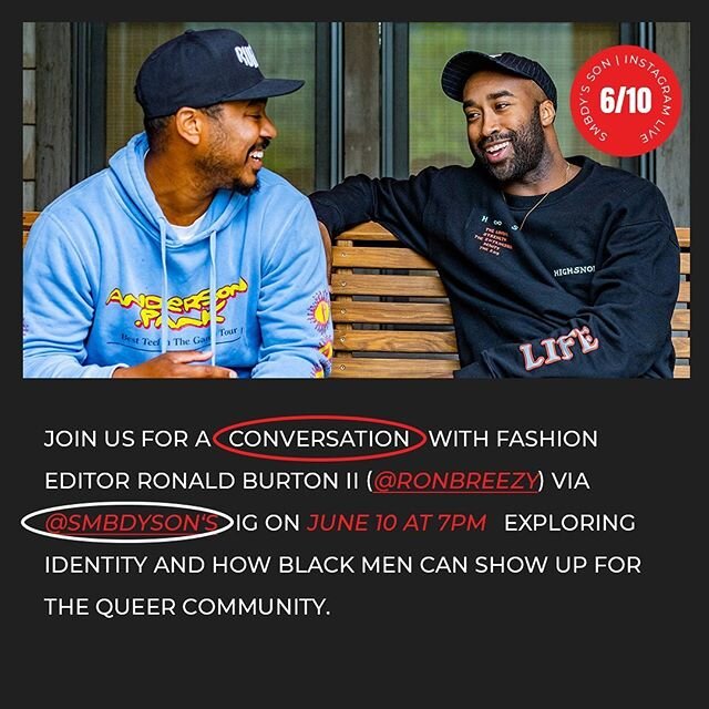 LETS TALK ABOUT IT! Tomorrow night at 7 I&rsquo;ll be on with my brother @ronbreezy on @smbdyson &lsquo;s IG. Well be having a conversation that&rsquo;s well overdue so pull up and Have your questions ready!