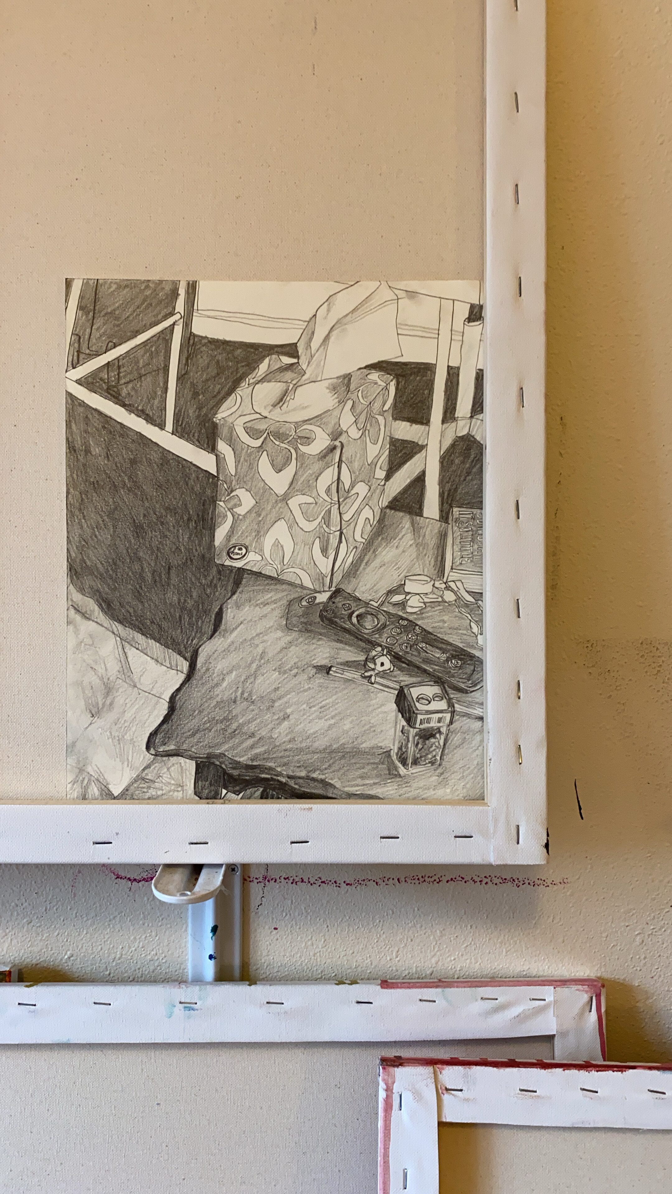 Studio shot of a graphite drawing