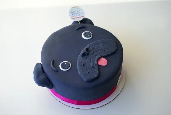 black pug cake