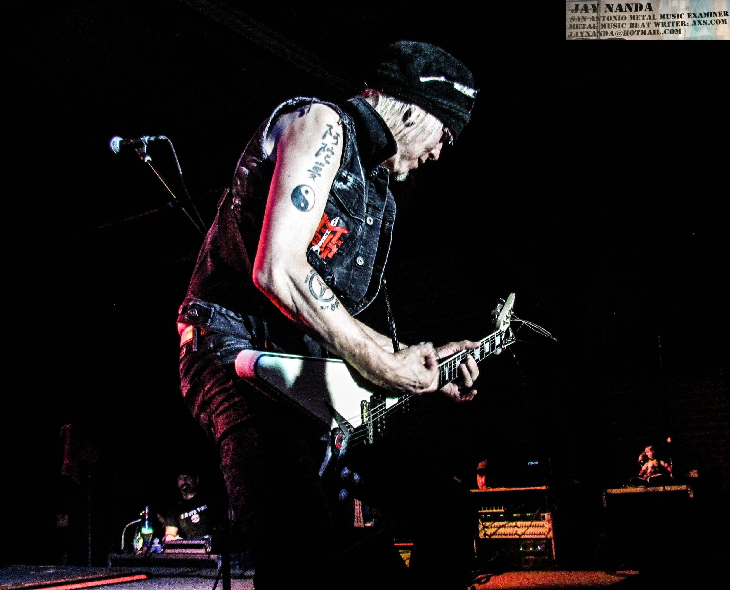  Schenker showcases his signature style on guitar. 