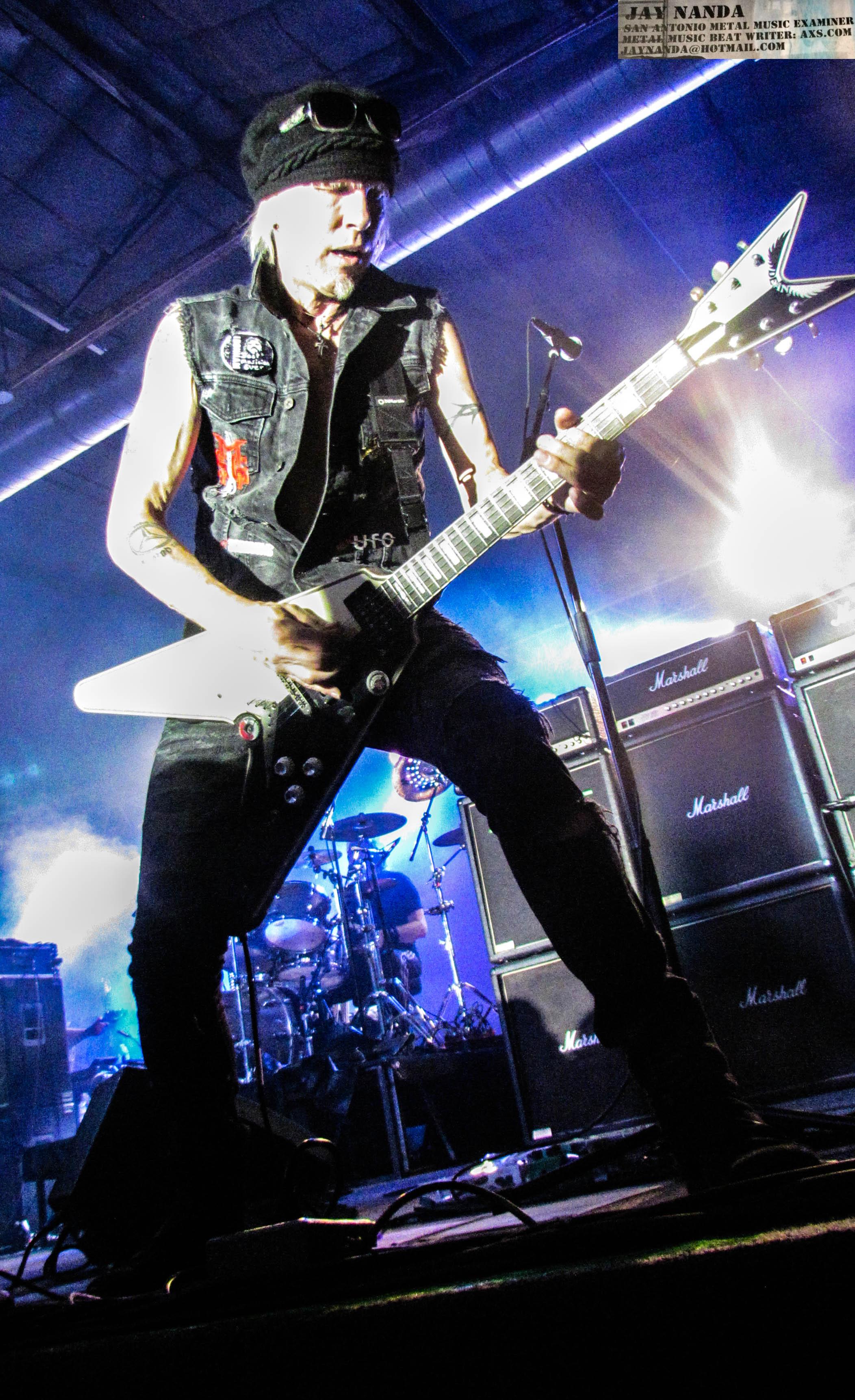  Schenker spent a vast majority of the night set up on the audience's right-hand side of the stage. 