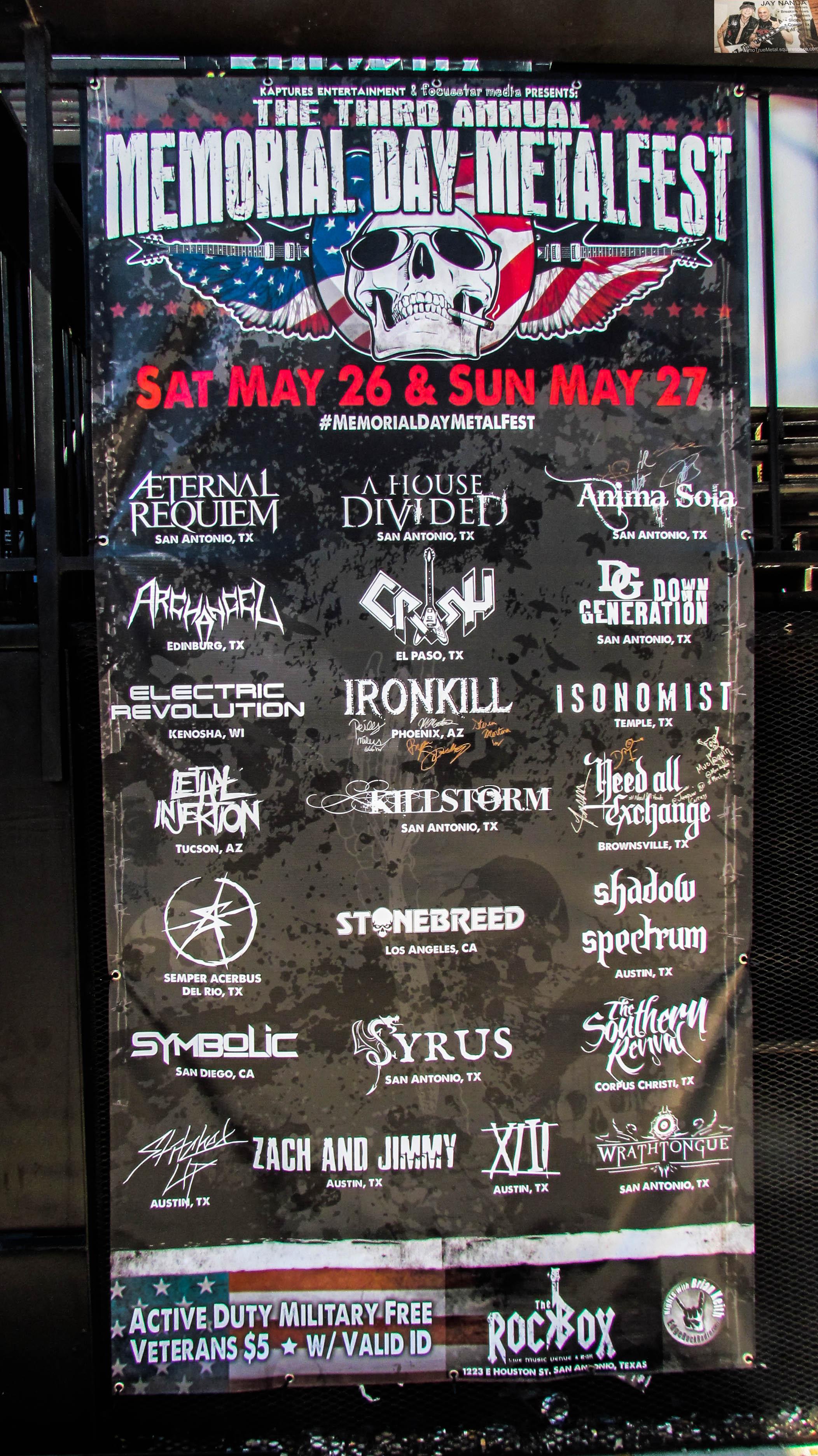 The schedule of 22 bands from around the nation — 11 on Saturday and 11 on Sunday — was whittled to 20 when Stitched Up could not make it from Austin, while locals Down Generation dropped out of a 1 a.m. Sunday night set time prior to the holiday.