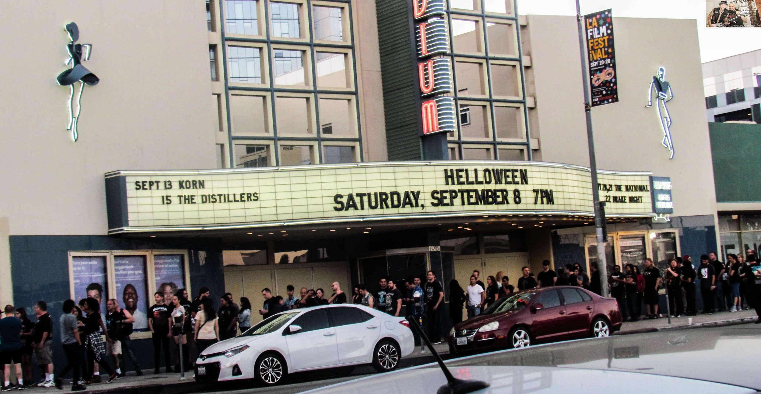  The line begins to stretch around the block on the Sunset Strip just prior to doors opening. 