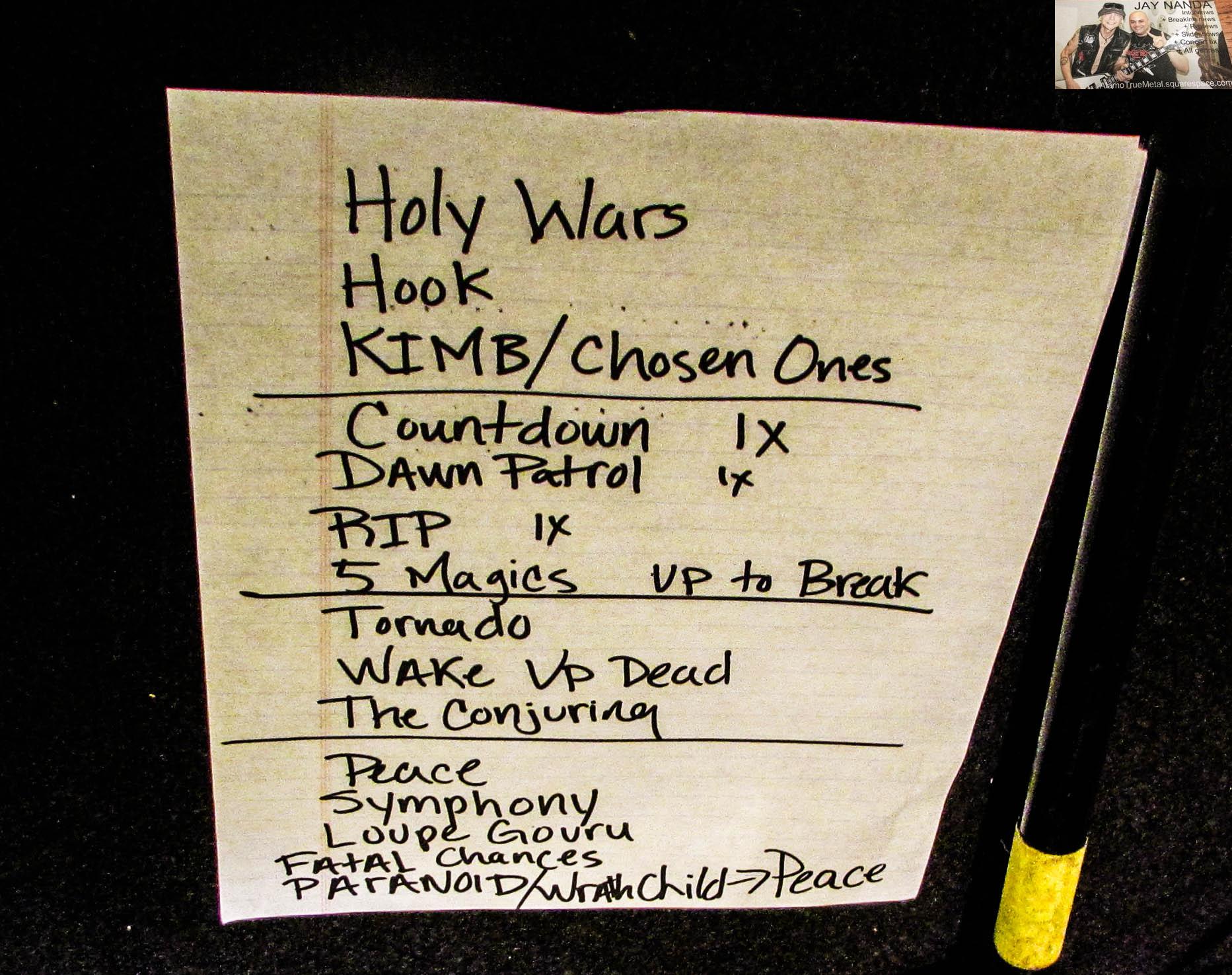 The setlist included rarely played, or no longer played Megadeth tracks such as “Killing is My Business . . . and Business is Good” and “The Conjuring.”
