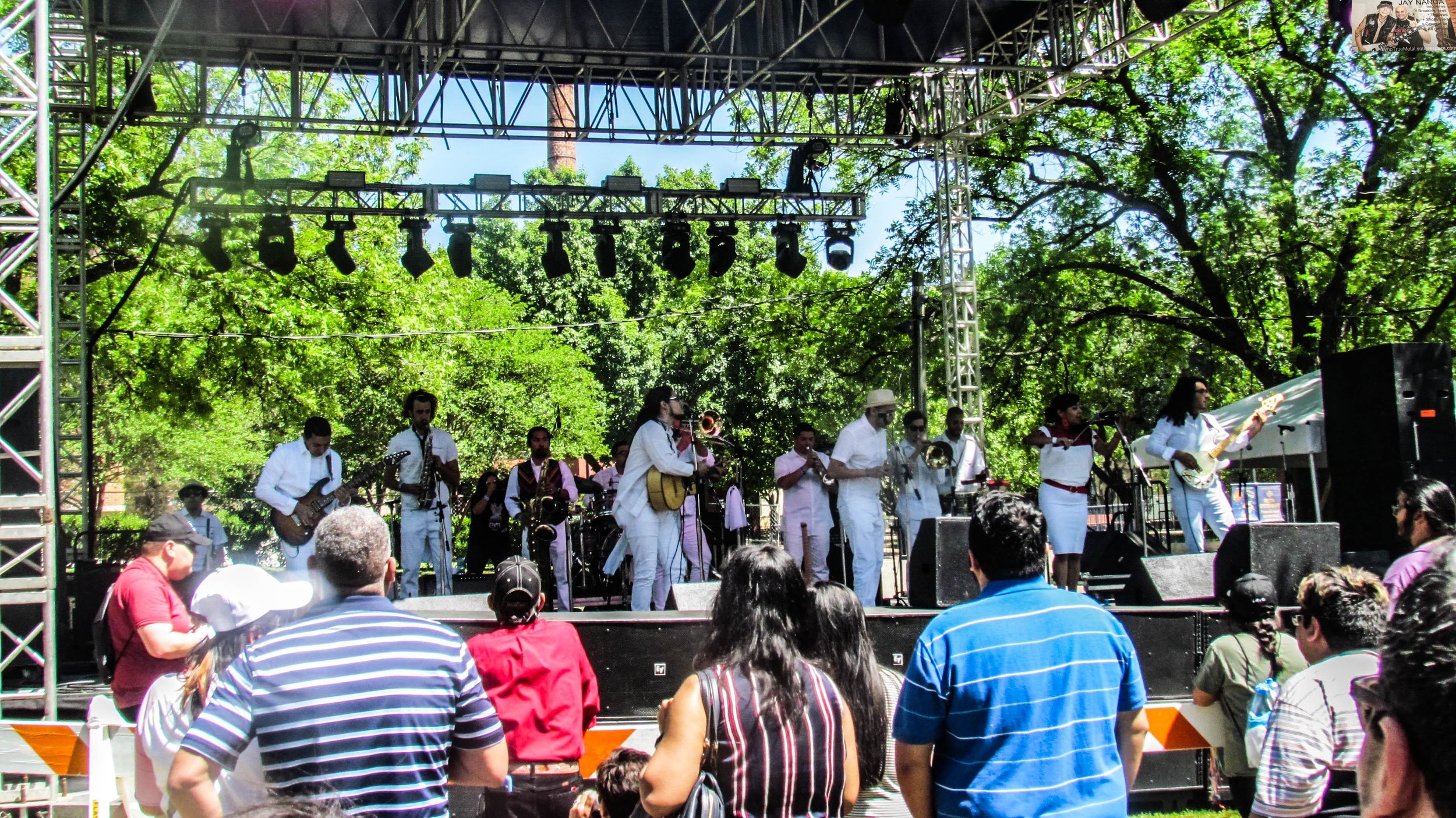 A Tejano band performs during last Saturday’s 103rd annual Fiesta Oyster Bake.
