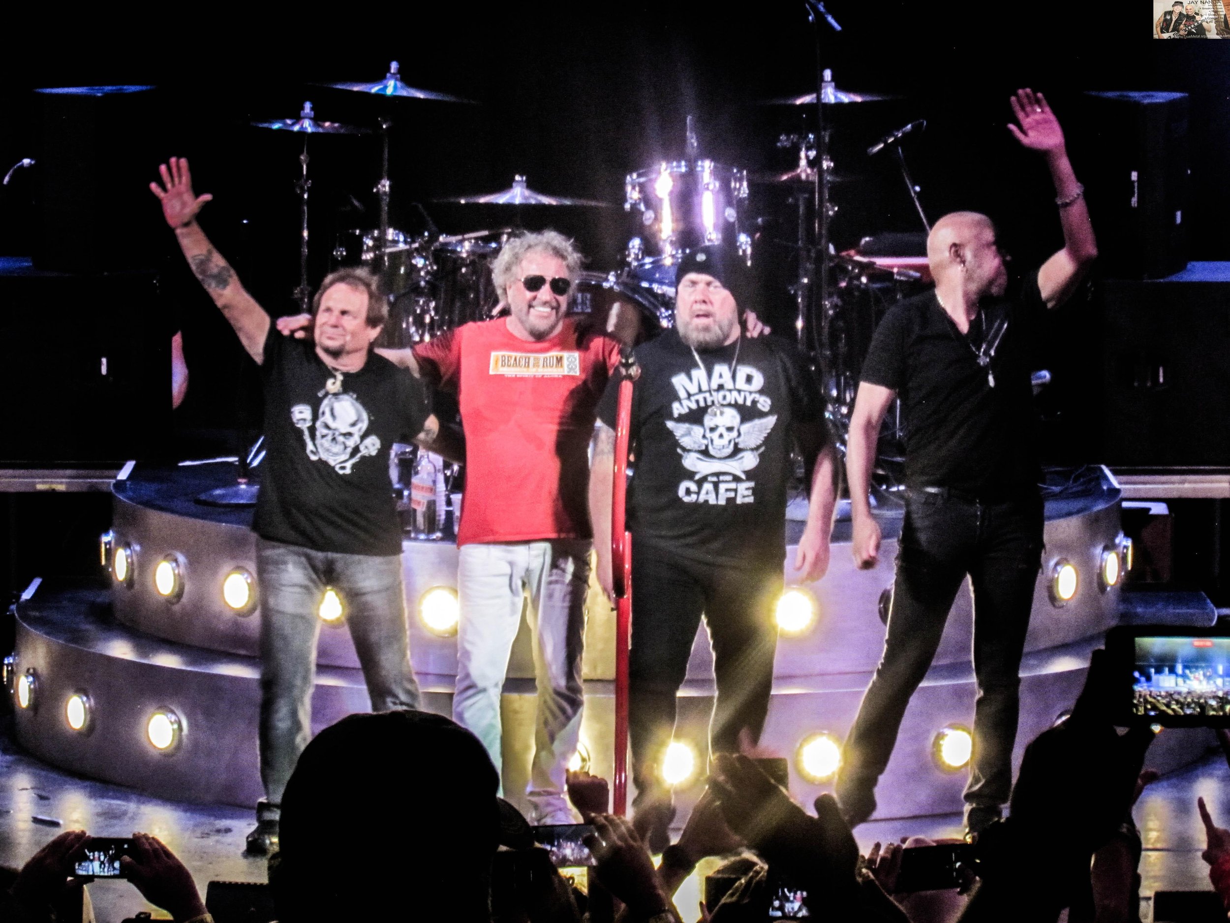  Michael Anthony (from left), Sammy Hagar, Jason Bonham and Vic Johnson acknowledge the cheers after headlining a packed Aztec Theatre on Saturday night (all photos by Jay Nanda / Alamo True Metal) 