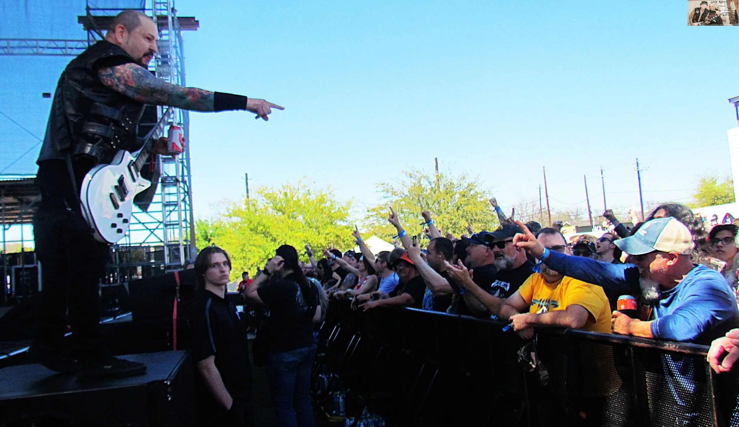  Barragan interacts with the diehards by the barrier.  