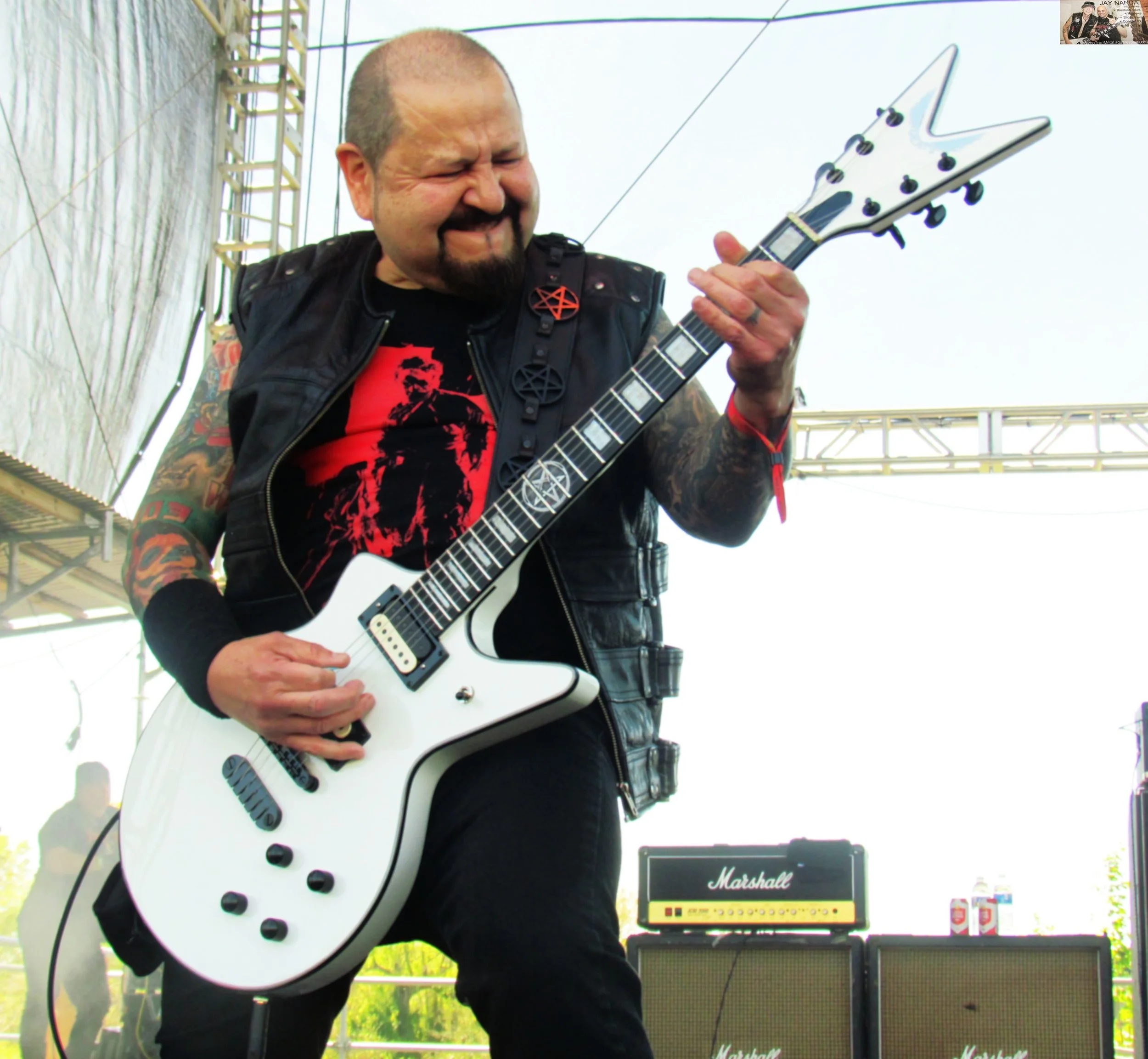  Barragan also plays lead guitar in Spanish metal band Santa Oscuridad.  