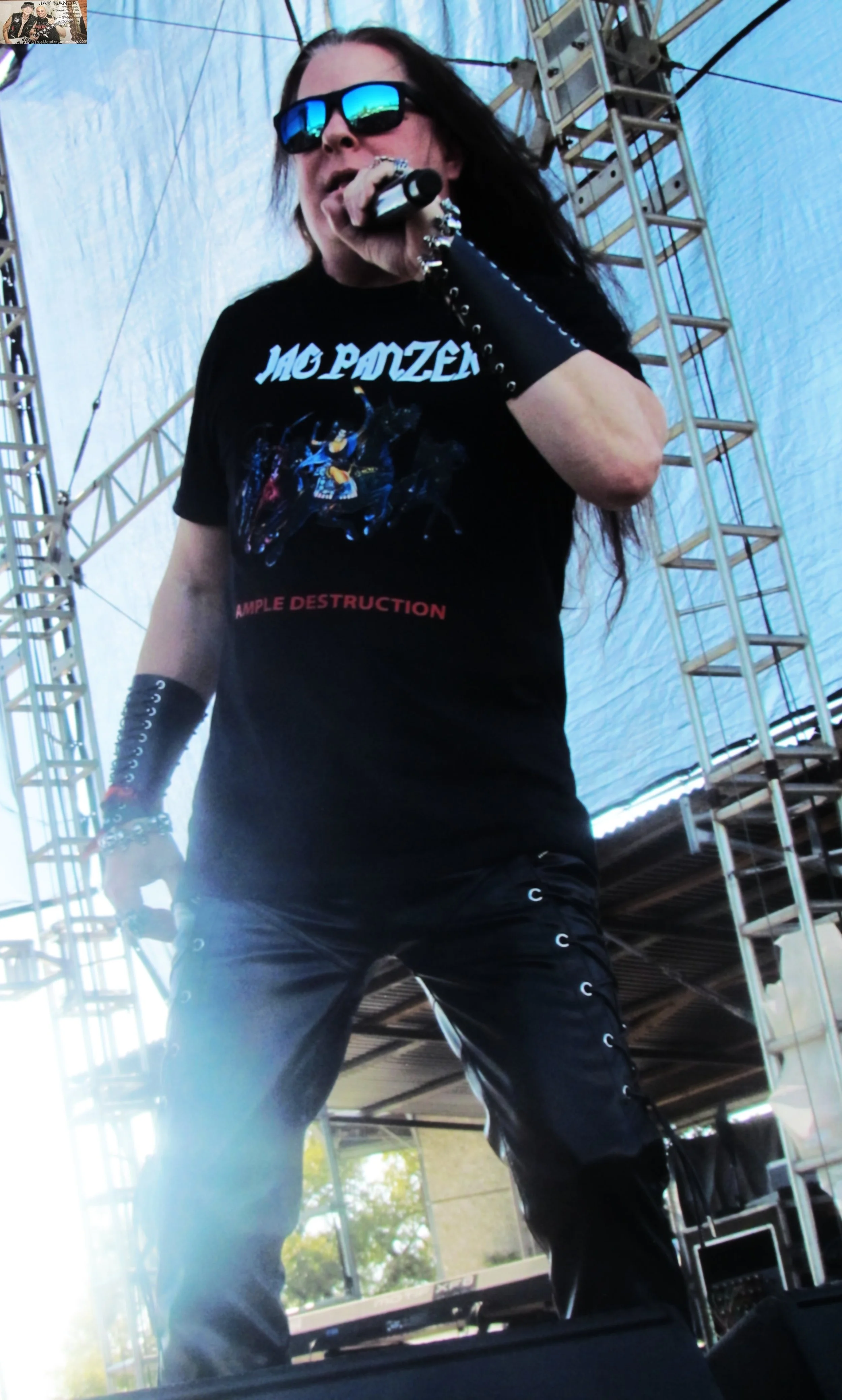  Conklin wears the shirt of the debut album the band attempted to perform in its entirety only to have to cut the final two songs when he found out they were being allotted 40 minutes just like the preceding artists despite having been scheduled for 