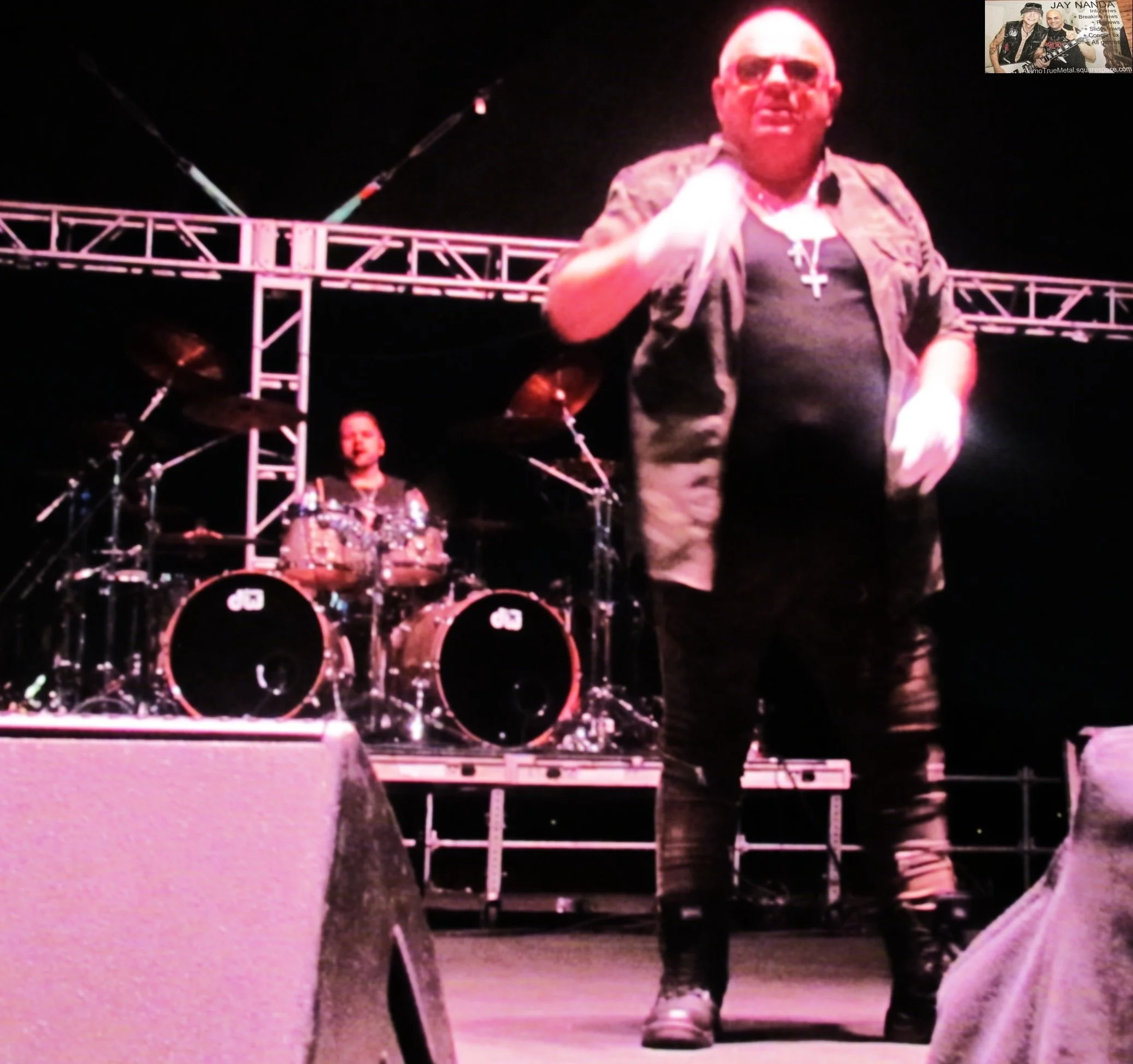  Father and son prepare to begin their performance of  Balls to the Wall.  