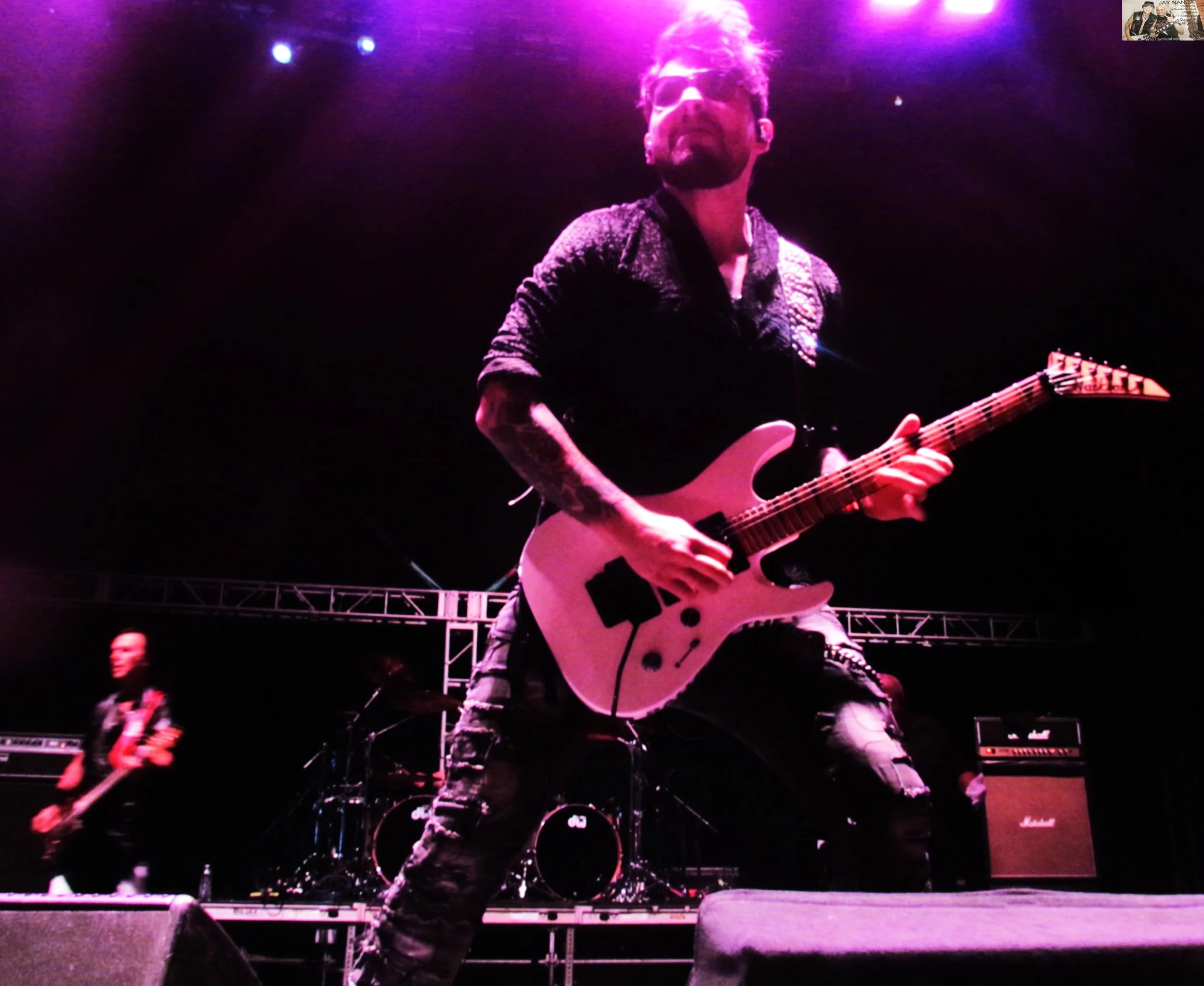  Dammers charges into a solo.  