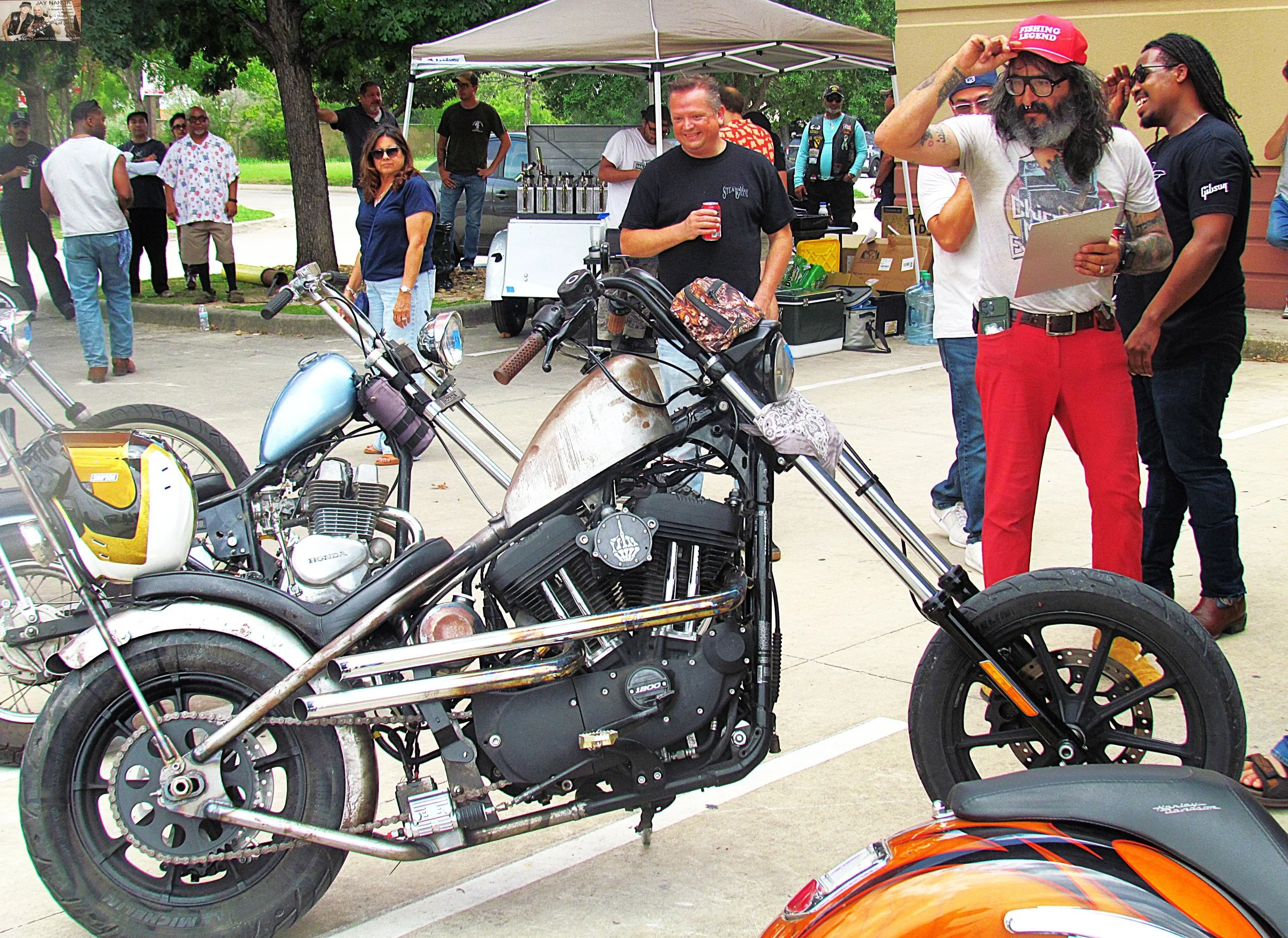  The band takes a close look at the bikes they were called upon to judge.  