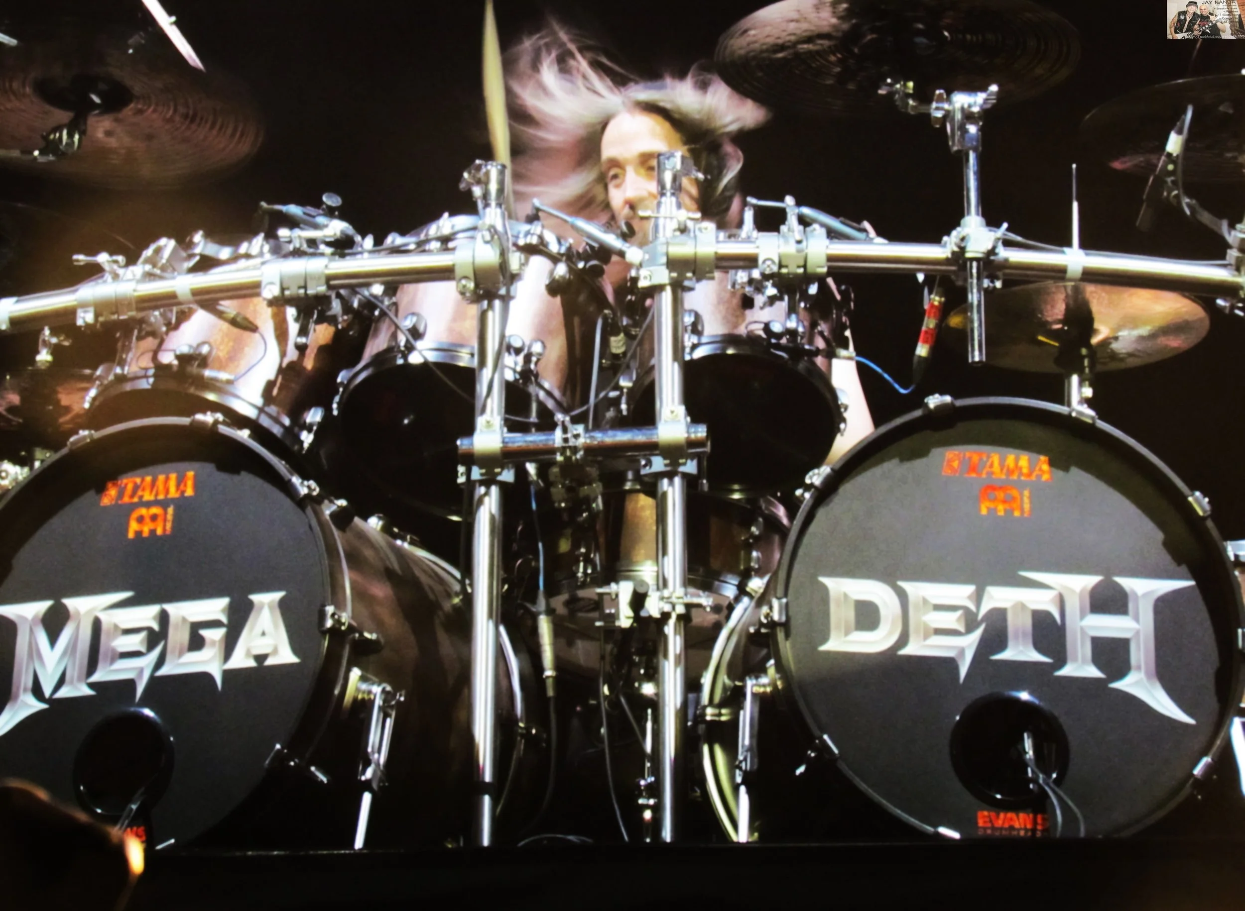  Dirk Verbeuren pounds through the opening sounds of “Devil’s Island.”  