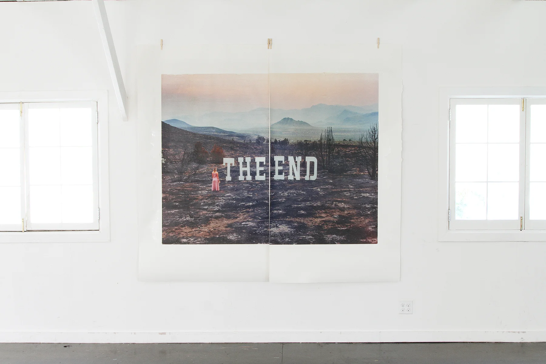 Cheat Grass — After The End , two unique transfer prints, 80x88,” installed in San Francisco, 2018