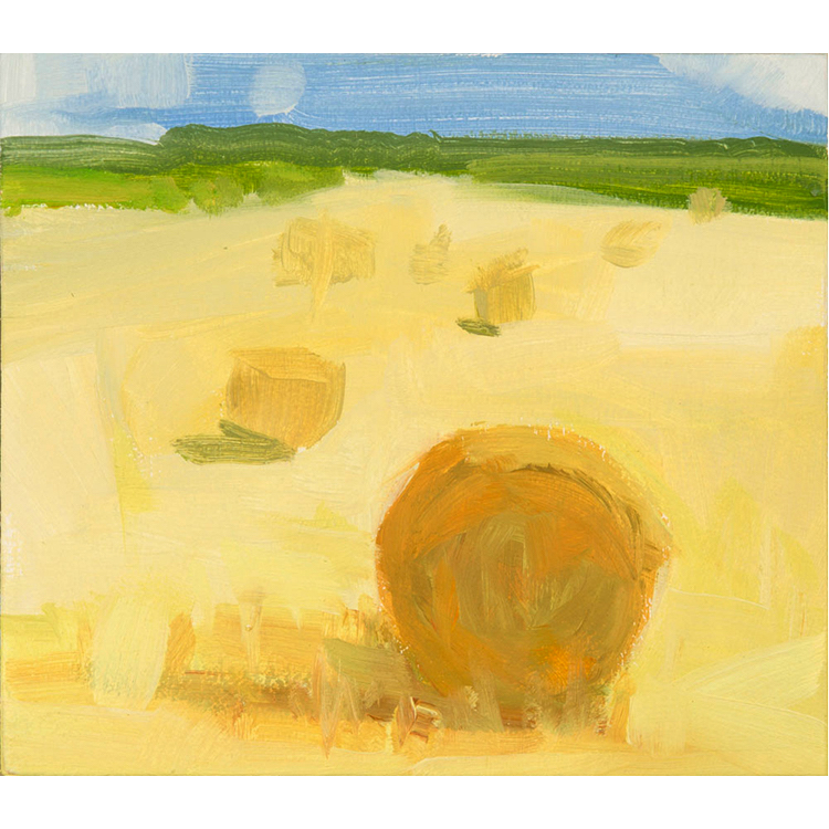  Bales &nbsp;5 1/4" x 6" oil on panel 2016 