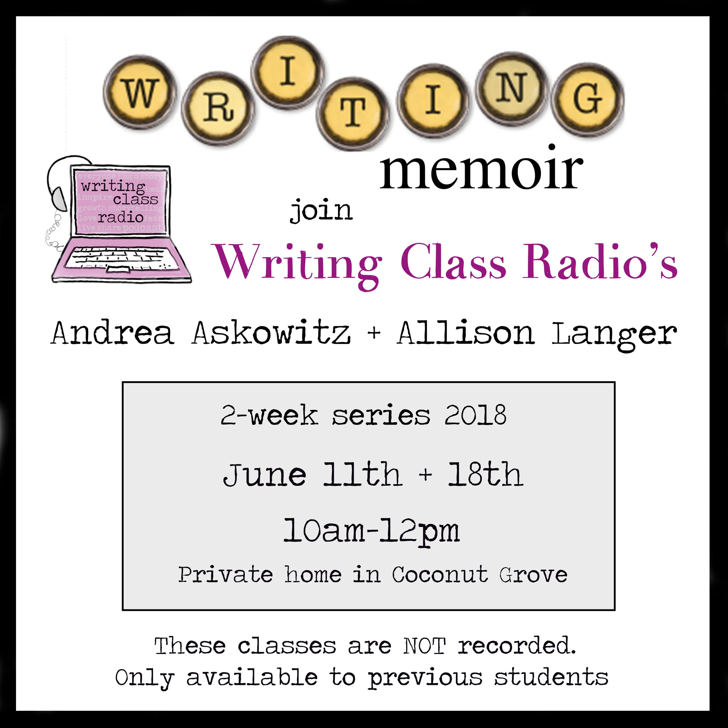 Writing Workshop July 11, 2018