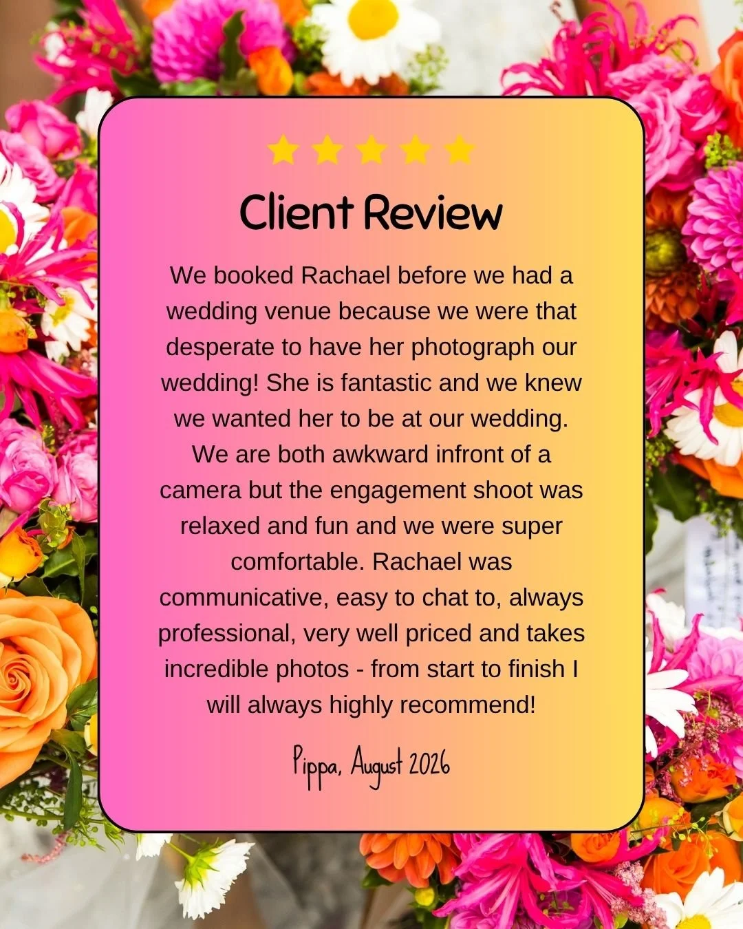 🌟🌟🌟🌟🌟

Could this be one of my favourite reviews ever?? 🥹 I remember the very first email I received from Pippa as she didn't even have a venue or date yet but wanted to check my availability for next year to ensure I photographed her day. Abso