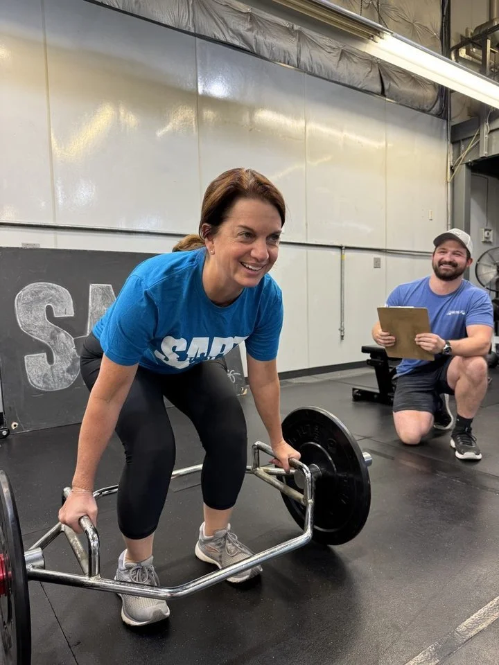 Bonnie deadlifting at SAPT Fairfax