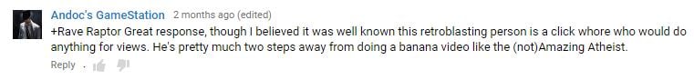 A particularly biting comment left recently on our first video. 
