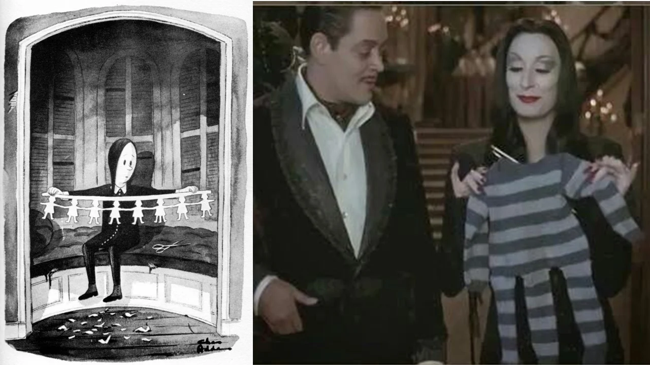 The original Addams Family comic, later mirrored in Addams Family Values.
