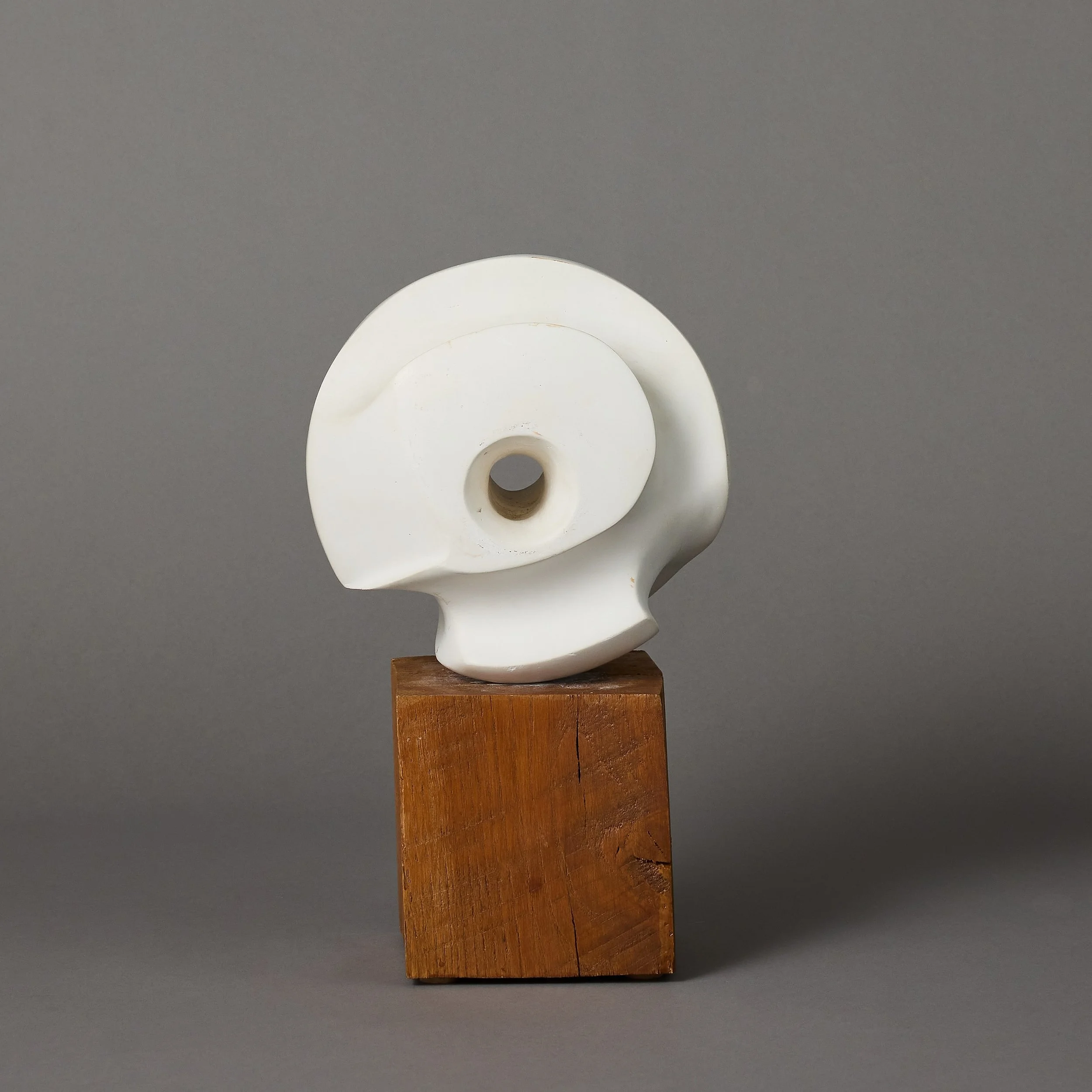 Mid-Century Abstract Sculpture on Wood Base