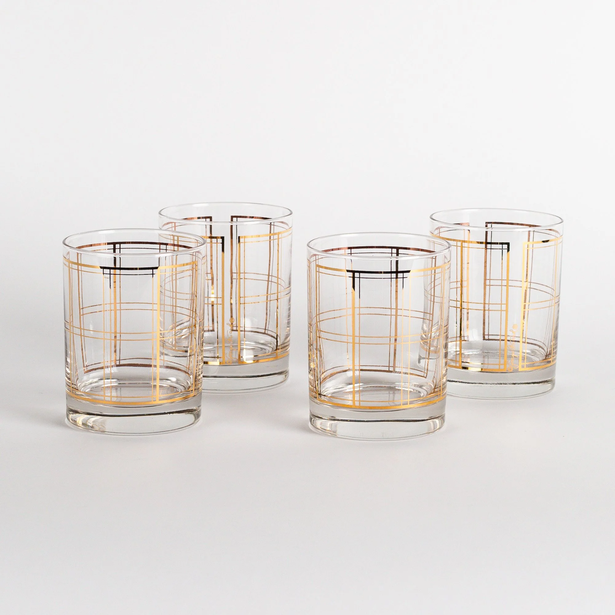 Vintage Glassware | Gold Pane Georges Briard | Set of Four
