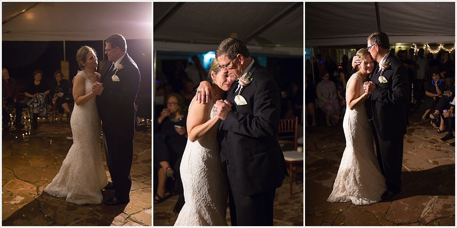 Emotional Father and daughter dance at wedding reception at La Rio Mansion